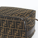 FENDI Zucca Canvas Vanity Handtasche Schwarz Braun Auth 181755-15