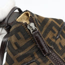 FENDI Zucca Canvas Vanity Handtasche Schwarz Braun Auth 181755-10