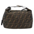 FENDI Zucca Canvas Vanity Handtasche Schwarz Braun Auth 181755-13