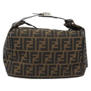 FENDI Zucca Canvas Vanity Handtasche Schwarz Braun Auth 181755-2