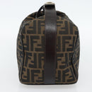 FENDI Zucca Canvas Vanity Handtasche Schwarz Braun Auth 181755-4