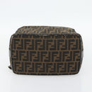 FENDI Zucca Canvas Vanity Handtasche Schwarz Braun Auth 181755-5