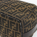 FENDI Zucca Canvas Vanity Handtasche Schwarz Braun Auth 181755-8