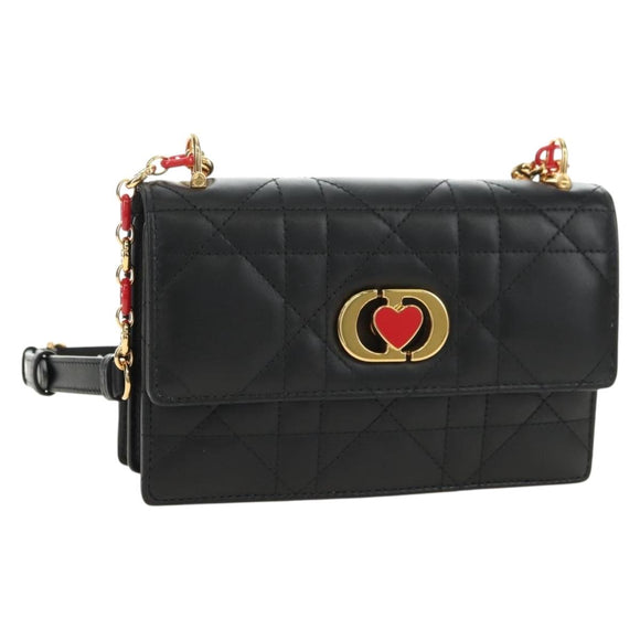 Christian Dior Cannage Caro Miss Dior Chain Bag Lamb Skin 2way Auth 181756SAM