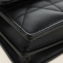 Christian Dior Cannage Caro Miss Dior Chain Bag Lamb Skin 2way Auth 181756SAM-11