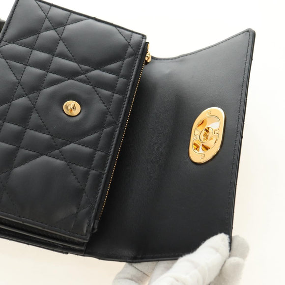 Christian Dior Cannage Caro Miss Dior Chain Bag Lamb Skin 2way Auth 181756SAM