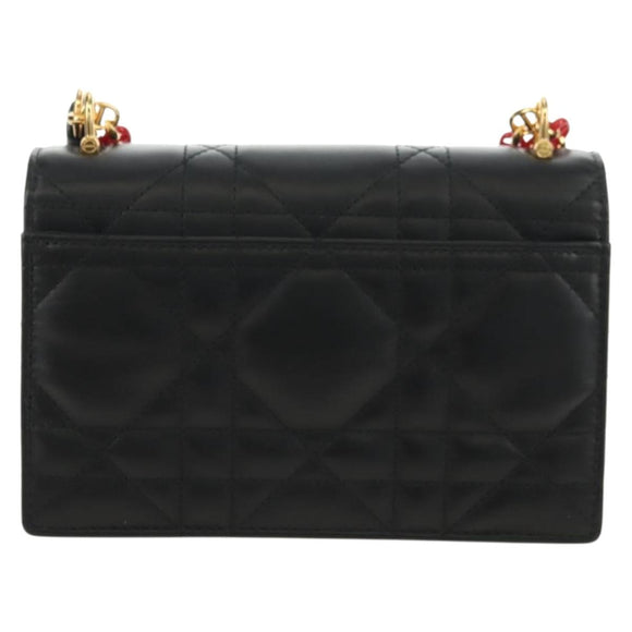 Christian Dior Cannage Caro Miss Dior Chain Bag Lamb Skin 2way Auth 181756SAM