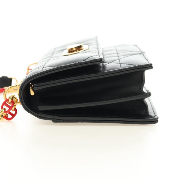 Christian Dior Cannage Caro Miss Dior Chain Bag Lamb Skin 2way Auth 181756SAM