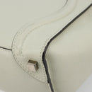CELINE Luggage Micro Shopper Hand Bag Leather Ivory Silver Auth 181757M-16