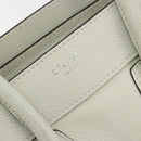 CELINE Luggage Micro Shopper Hand Bag Leather Ivory Silver Auth 181757M-18