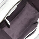 CELINE Luggage Micro Shopper Hand Bag Leather Ivory Silver Auth 181757M-10