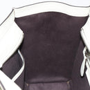 CELINE Luggage Micro Shopper Hand Bag Leather Ivory Silver Auth 181757M-22