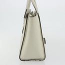 CELINE Luggage Micro Shopper Hand Bag Leather Ivory Silver Auth 181757M-3