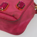 PRADA Shoulder Bag Nylon Pink Gold Auth 181758-8