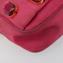 PRADA Shoulder Bag Nylon Pink Gold Auth 181758-15