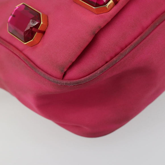 PRADA Shoulder Bag Nylon Pink Gold Auth 181758