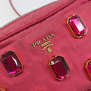 PRADA Shoulder Bag Nylon Pink Gold Auth 181758-18