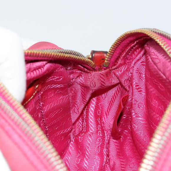 PRADA Shoulder Bag Nylon Pink Gold Auth 181758
