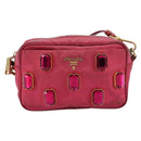 PRADA Shoulder Bag Nylon Pink Gold Auth 181758-13