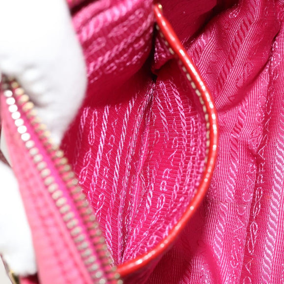 PRADA Shoulder Bag Nylon Pink Gold Auth 181758