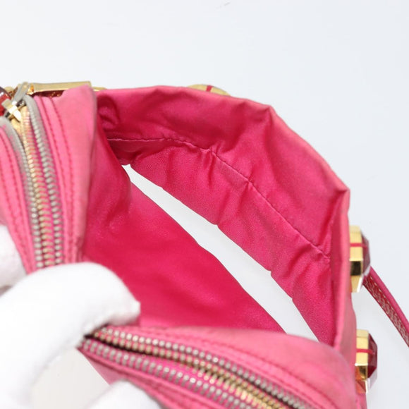 PRADA Shoulder Bag Nylon Pink Gold Auth 181758