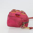 PRADA Shoulder Bag Nylon Pink Gold Auth 181758-3