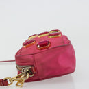PRADA Shoulder Bag Nylon Pink Gold Auth 181758-4