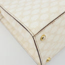CELINE Macadam Canvas Handtasche PVC Leder Weiß Gold Auth 181760-11