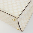 CELINE Macadam Canvas Handtasche PVC Leder Weiß Gold Auth 181760-12