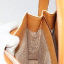 CELINE Macadam Canvas Handtasche PVC Leder Weiß Gold Auth 181760-18