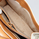CELINE Macadam Canvas Handtasche PVC Leder Weiß Gold Auth 181760-22