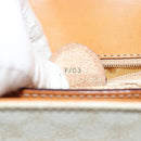 CELINE Macadam Canvas Handtasche PVC Leder Weiß Gold Auth 181760-23