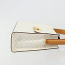 CELINE Macadam Canvas Handtasche PVC Leder Weiß Gold Auth 181760-4