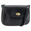 CELINE Shoulder Bag Leather Black Gold Auth 181762-1