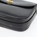CELINE Shoulder Bag Leather Black Gold Auth 181762-9