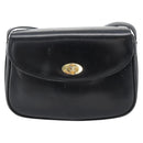 CELINE Shoulder Bag Leather Black Gold Auth 181762-13