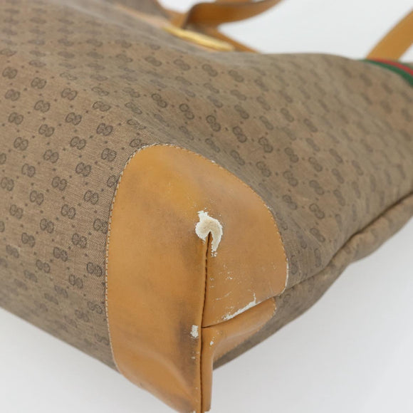 GUCCI Micro GG Supreme Web Sherry Line Bag PVC Beige 002 983 0174 Auth 181764