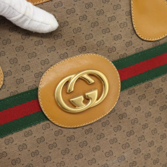 GUCCI Micro GG Supreme Web Sherry Line Bag PVC Beige 002 983 0174 Auth 181764