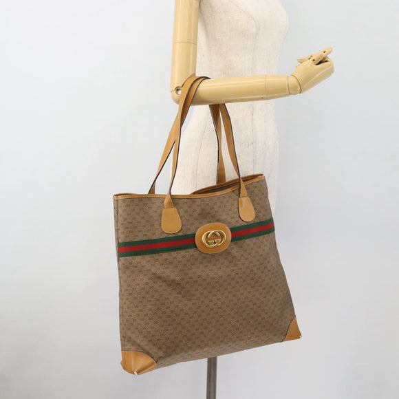 GUCCI Micro GG Supreme Web Sherry Line Bag PVC Beige 002 983 0174 Auth 181764