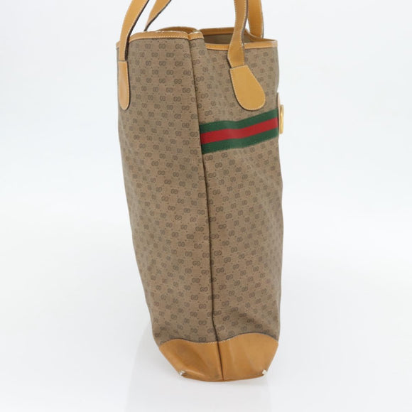 GUCCI Micro GG Supreme Web Sherry Line Bag PVC Beige 002 983 0174 Auth 181764