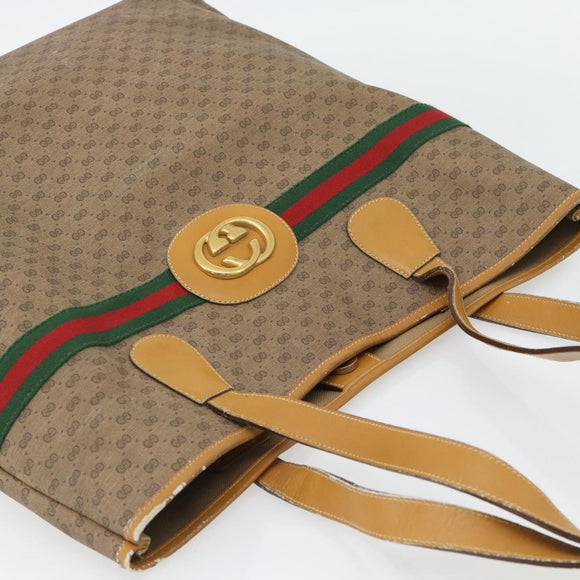 GUCCI Micro GG Supreme Web Sherry Line Bag PVC Beige 002 983 0174 Auth 181764