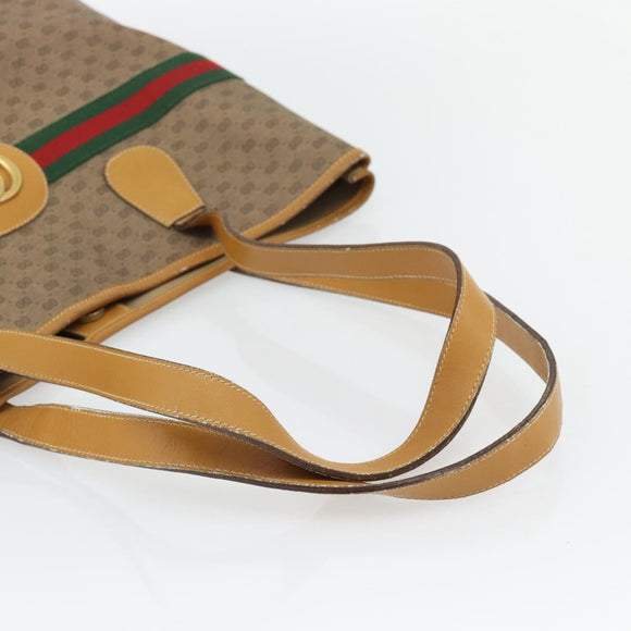 GUCCI Micro GG Supreme Web Sherry Line Bag PVC Beige 002 983 0174 Auth 181764