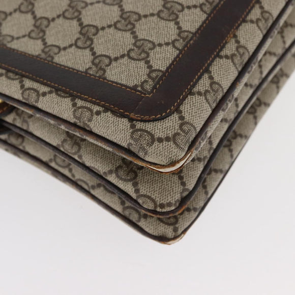 GUCCI GG Supreme Web Sherry Line Shoulder Bag PVC Beige Gold 010 378 Auth 181765