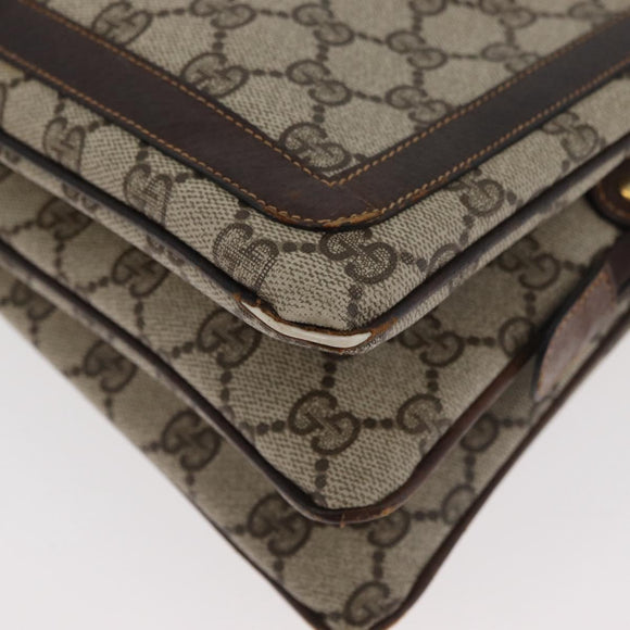 GUCCI GG Supreme Web Sherry Line Shoulder Bag PVC Beige Gold 010 378 Auth 181765