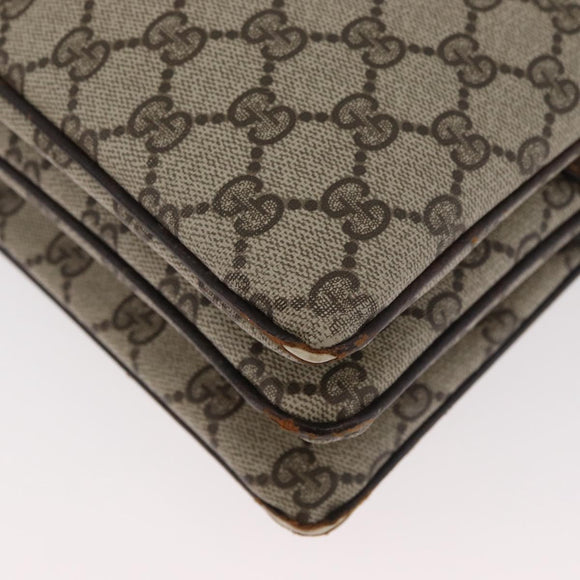 GUCCI GG Supreme Web Sherry Line Shoulder Bag PVC Beige Gold 010 378 Auth 181765