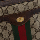 GUCCI GG Supreme Web Sherry Line Shoulder Bag PVC Beige Gold 010 378 Auth 181765-18
