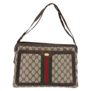 GUCCI GG Supreme Web Sherry Line Shoulder Bag PVC Beige Gold 010 378 Auth 181765-13