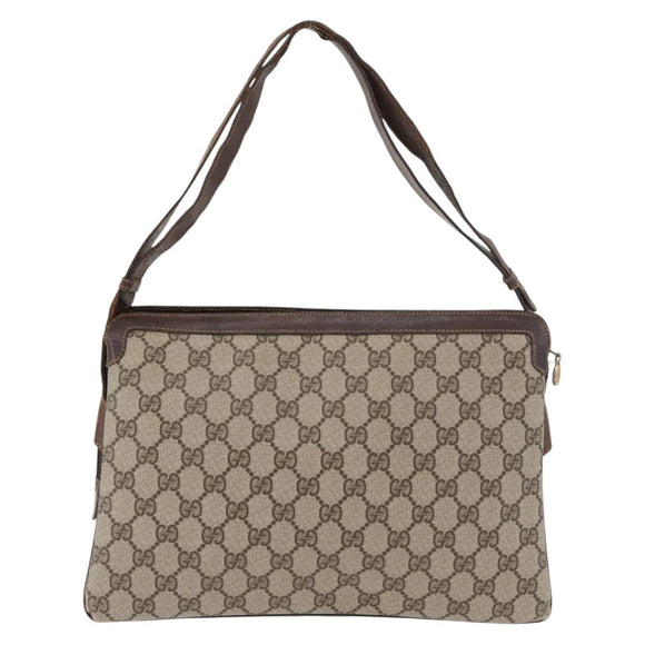 GUCCI GG Supreme Web Sherry Line Shoulder Bag PVC Beige Gold 010 378 Auth 181765