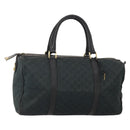GUCCI GG Canvas Boston Bag Black Gold Auth 181766-1