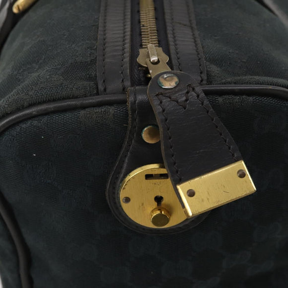 GUCCI GG Canvas Boston Bag Black Gold Auth 181766